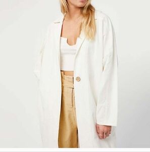 Free People | Lia Trench Coat Duster Jacket Cream  Cotton Jacket Size  X Small